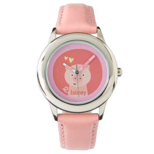 Cute Pig _ Personalized Kids  Watch