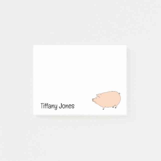 Cute Pig Personalized  Post-it Notes (Front)