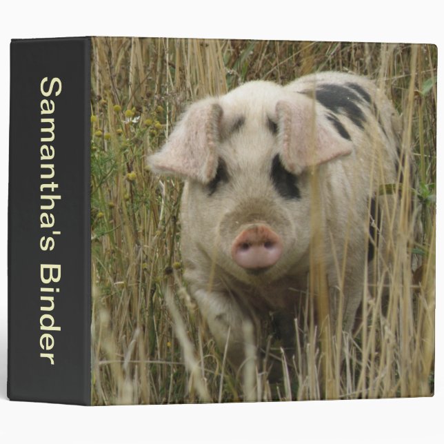 Cute Pig Photograph Album 3 Ring Binder (Front/Spine)