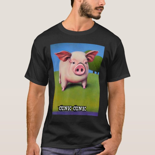 Cute Pig Piggie Oink Oink 36 T-Shirt (Front)