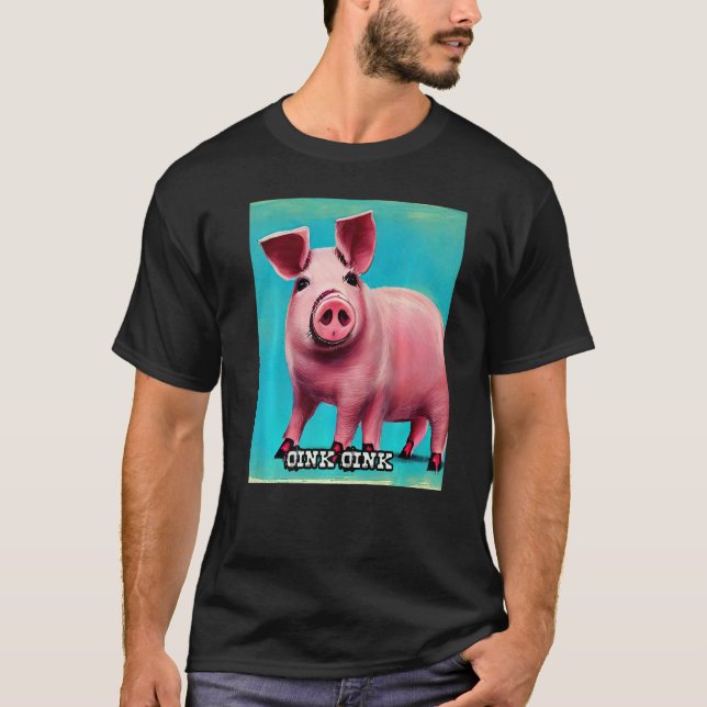 Cute Pig Piggie Oink Oink  44 T-Shirt (Front)
