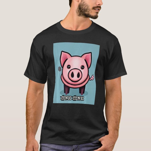 Cute Pig Piggie Oink Oink  50 T-Shirt (Front)