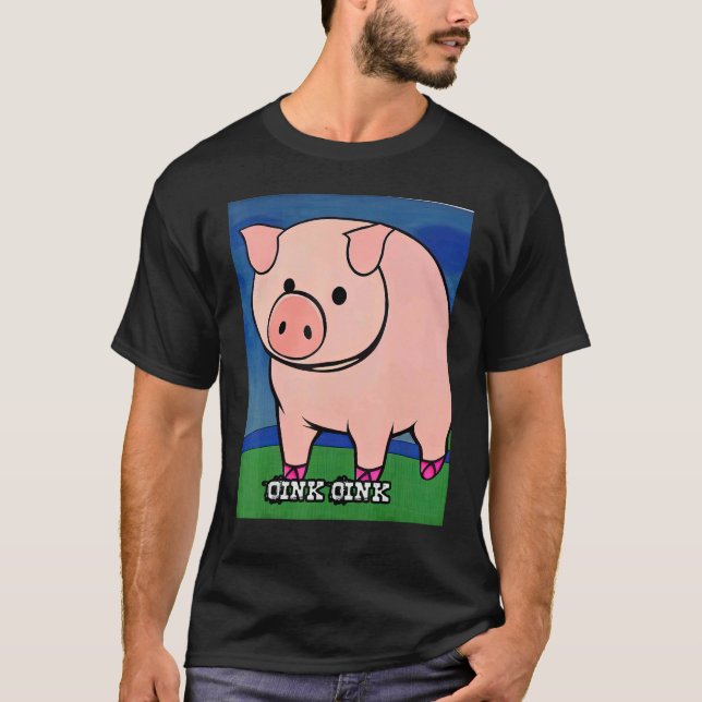 Cute Pig Piggie Oink Oink 8 T-Shirt (Front)