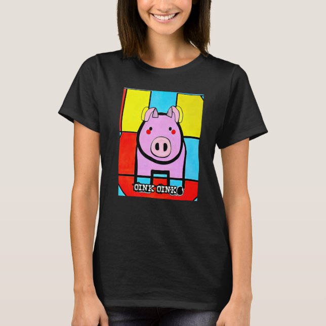 Cute Pig Piggie Oink Oink Premium_3 T-Shirt (Front)