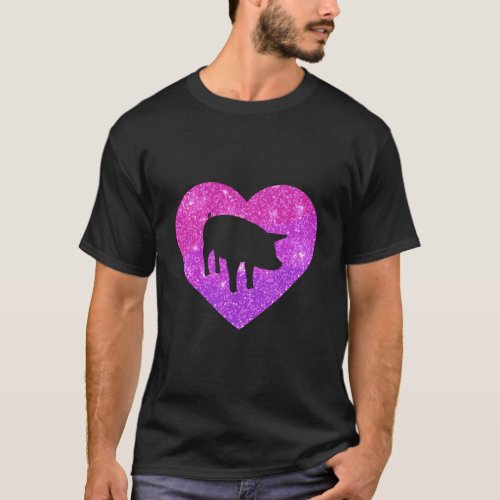 Cute Pig Piglet Heart Gift For Girls Teens And Wom T_Shirt