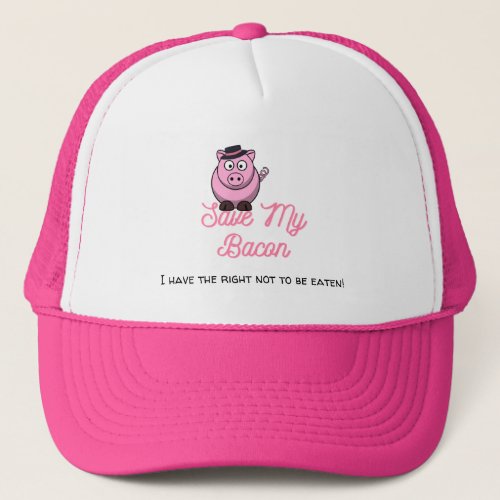 Cute pig pro vegan message  trucker hat