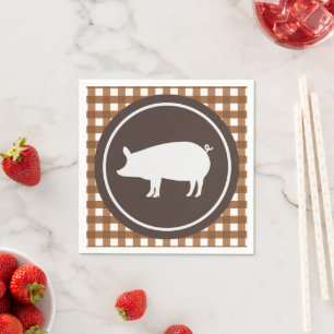 Cute pig roast party napkins