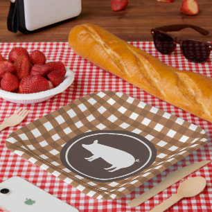 Cute Pig roast party Paper Plates