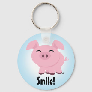 Cute Pig Smile Keychain