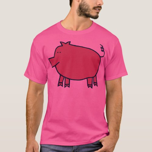 Cute Pig Viva Magenta Color of the Year 2023 T_Shirt