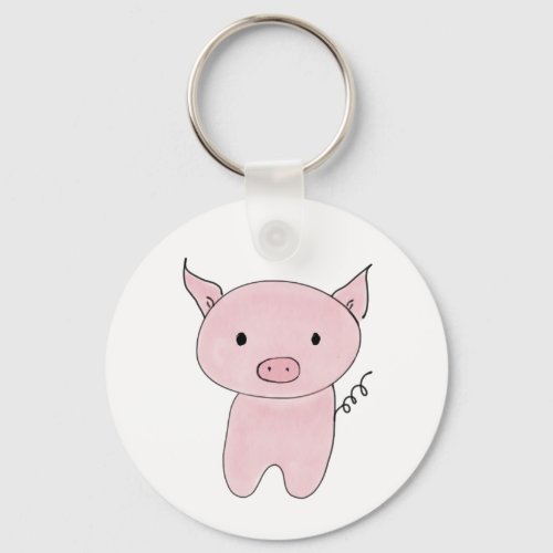 Cute pig with curly tail keychain