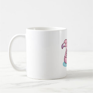 Cute Pigeon Chilling On Flamingo Float With Boba T Coffee Mug