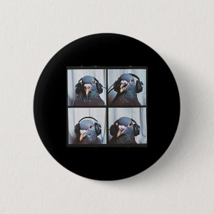 Cute Pigeon Face Autism Sensory Bird Autistic Pige Button