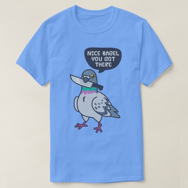 Cute Pigeon With A Knife T-Shirt (Design Front)