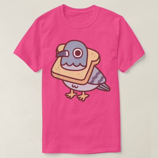 Cute Pigeon With Bread Necklace Funny 1 T-Shirt (Design Front)