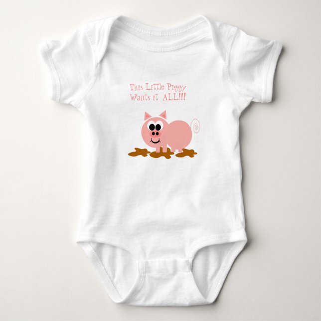 Cute Piggy   Baby Bodysuit (Front)