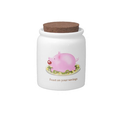 Cute Piggy Bank Feast on your savings Money Candy Jar