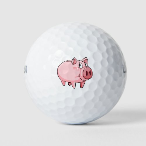 Cute piggy bank golf balls