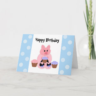 Cute Piggy Birthday Card