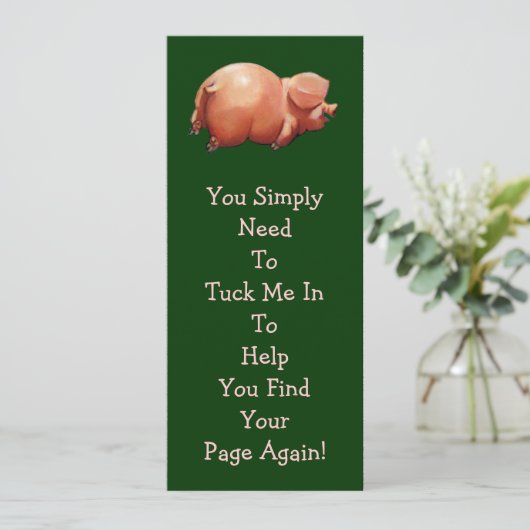 Cute Piggy BOOK MARK: Original Art: Rhyme (Standing Front)
