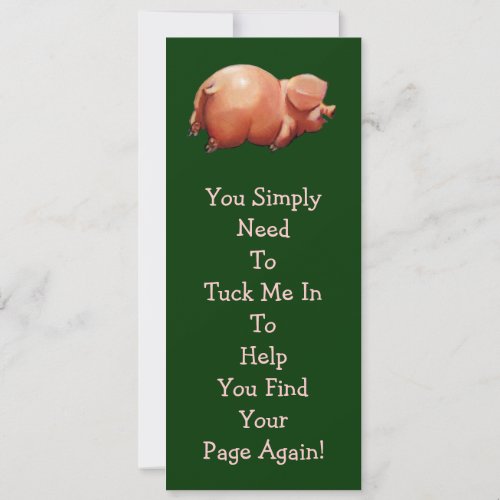 Cute Piggy BOOK MARK Original Art Rhyme