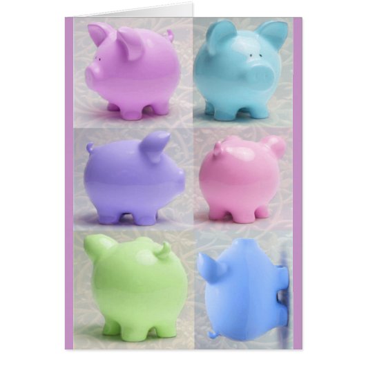 Cute Piggy Collage Cards (Front)