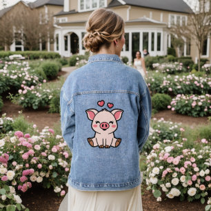 Cute Piggy Denim Jacket
