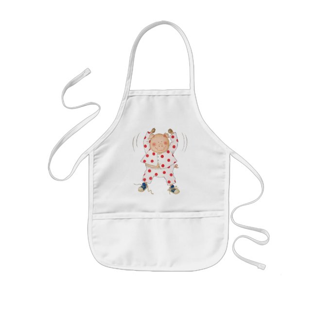 Cute Piggy Exercising Kids' Apron (Front)