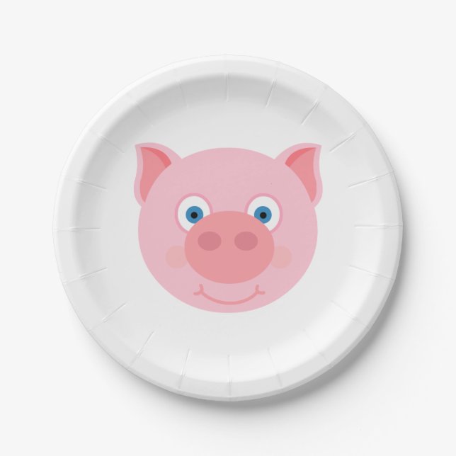 Cute piggy face paper plates (Front)