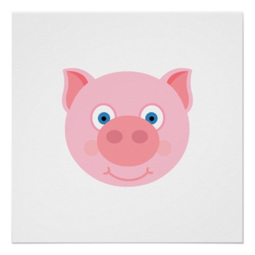 Cute piggy face poster