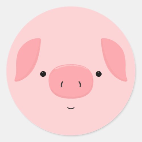 Cute Piggy Kids Birthday Classic Round Sticker
