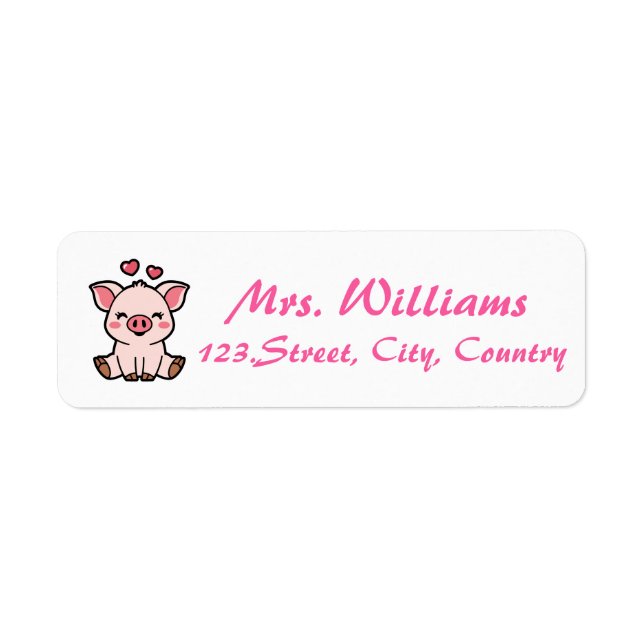 Cute Piggy Label (Front)