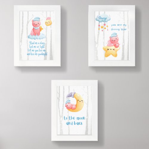 Cute Piggy Set Nursery Rhyme Wall Art For Boys