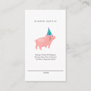 Cute Piggy Shower Diaper Raffle Enclosure Card