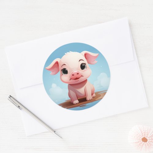 Cute piggy sticker