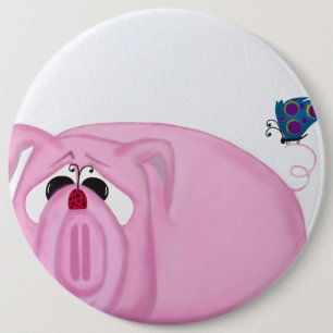 Cute Piglet Chumley And Beautiful Friends Button