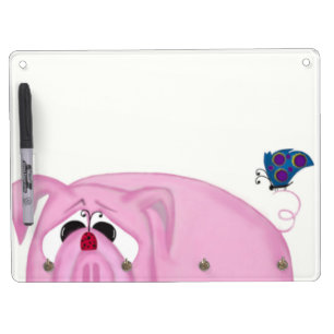 Cute Piglet Chumley And Beautiful Friends Dry Erase Board With Keychain Holder