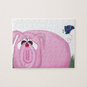 Cute Piglet Chumley And Beautiful Friends Jigsaw Puzzle