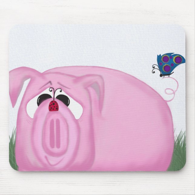 Cute Piglet Chumley And Beautiful Friends Mouse Pad (Front)