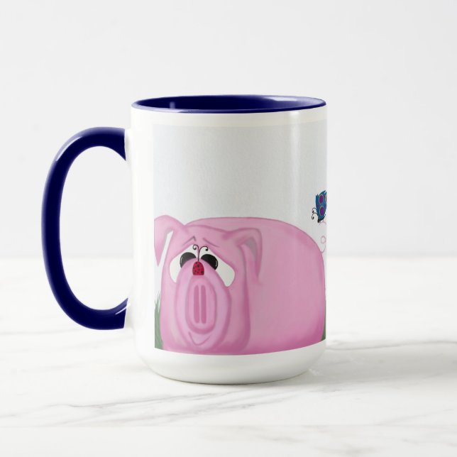 Cute Piglet Chumley And Beautiful Friends Mug (Left)