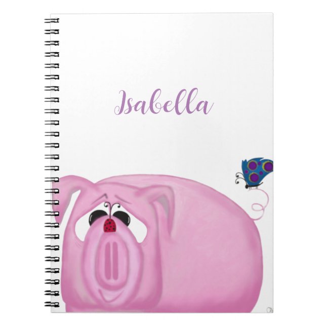 Cute Piglet Chumley And Beautiful Friends Notebook (Front)