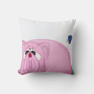 Cute Piglet Chumley And Beautiful Friends Throw Pillow