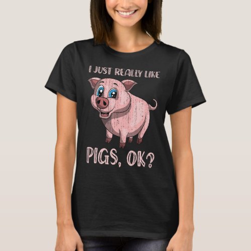 Cute Piglet Farm Animal   Farmer Farming Pig T_Shirt