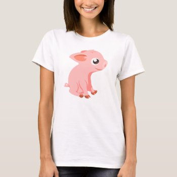Cute Piglet Farm Animals Tshirt by funny_tshirt at Zazzle