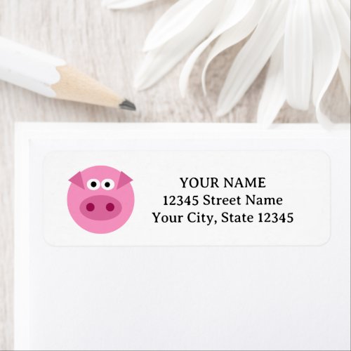 Cute piglet illustration return address labels