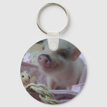 Cute Piglet Keychain by ThePigPen at Zazzle