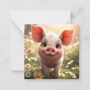 Cute Piglet Note Card