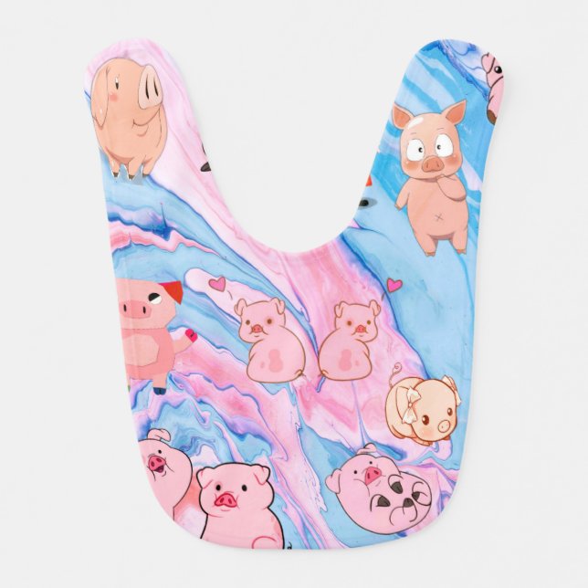 Cute Piglet Pig Baby Bib (Front)