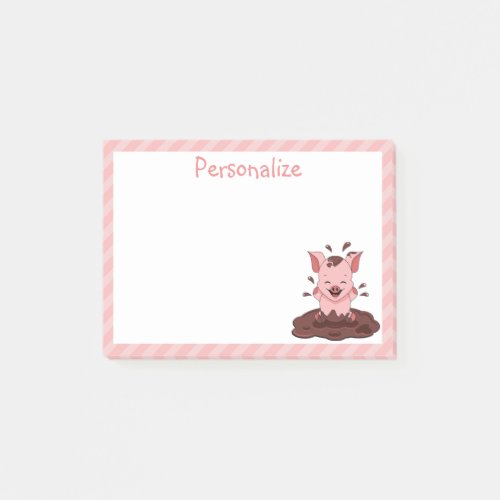 Cute Piglet Playing In Mud Post_it Notes