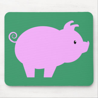 Cute Piglet Silhouette Mouse Pad